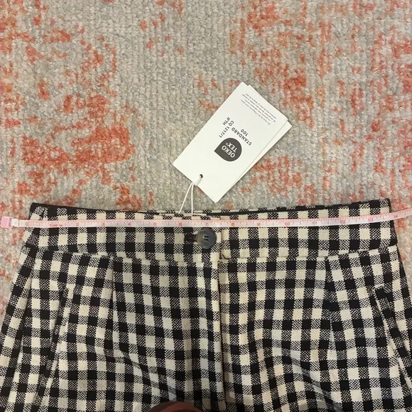 Sézane Martin Crop Checkered Black and Cream trousers. Size 36 (4) Pre 2025 NWT - Picture 5 of 6